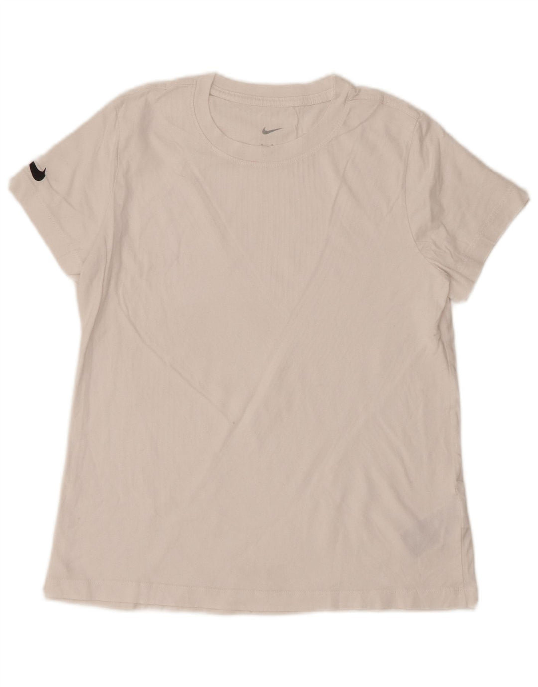 NIKE T-shirt pour femme UK 12 en coton blanc moyen