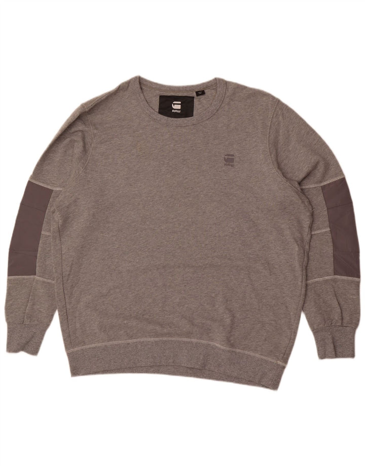G-Star Pull-over pour homme en coton color block gris 2XL