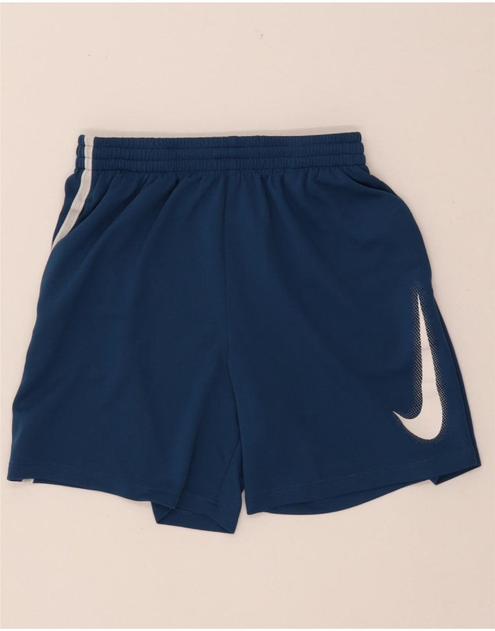 NIKE Short de sport Dri Fit pour fille 12-13 ans Bleu marine Large Colourblock