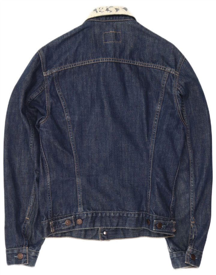 LEVI'S Veste en Jean Femme UK 14 Large Bleu Marine Coton