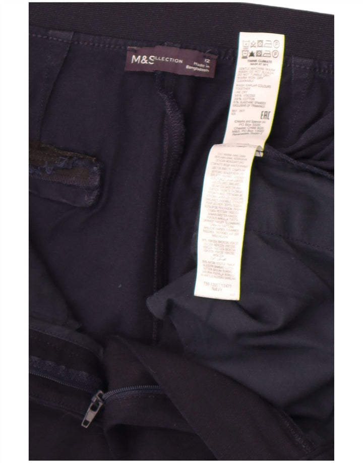 Marks & Spencer Pantalon de costume pour femme UK 12 Medium W30 L26 Bleu marine