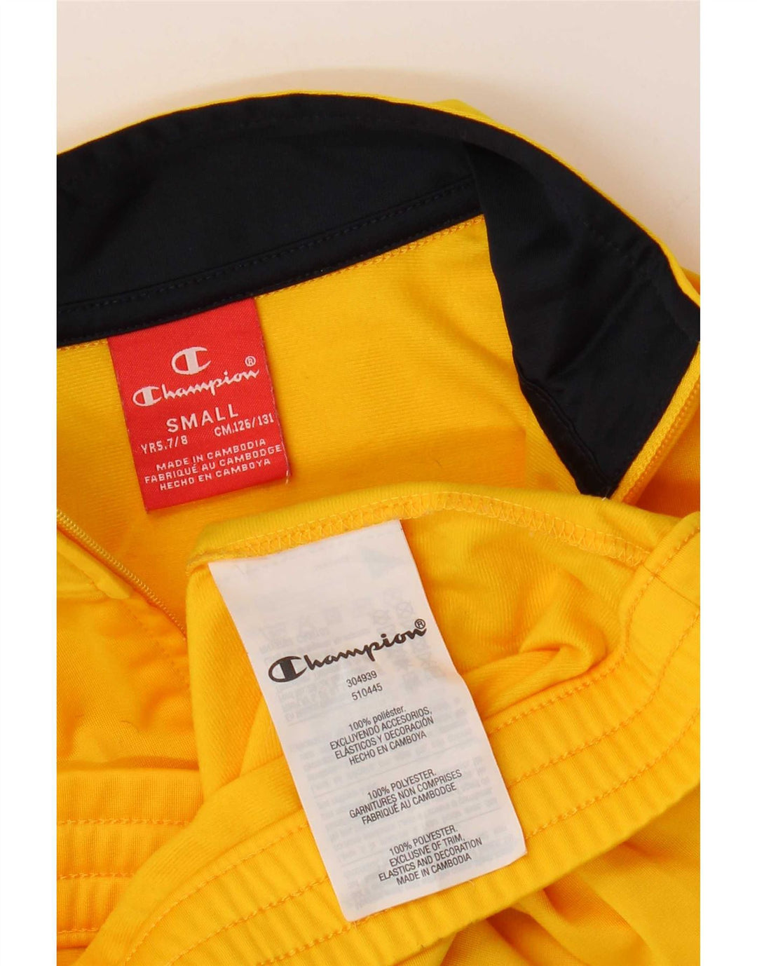 Champion Veste de survêtement graphique pour garçon 7-8 ans Petit Jaune Polyester