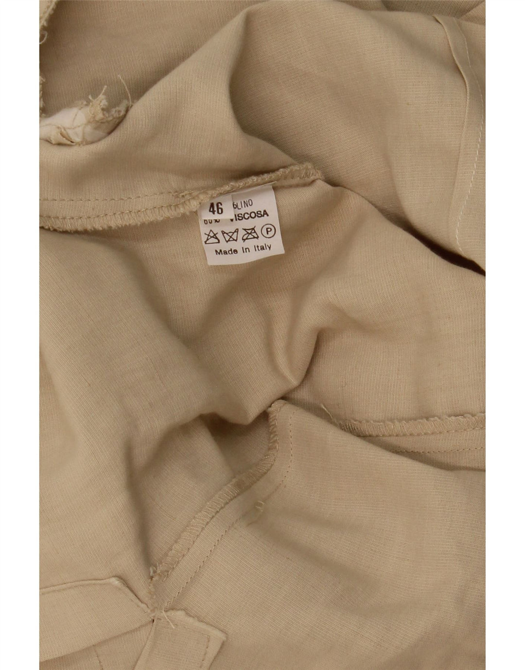 VINTAGE Veste blazer à manches courtes 3 boutons pour femme IT 46 Large Beige