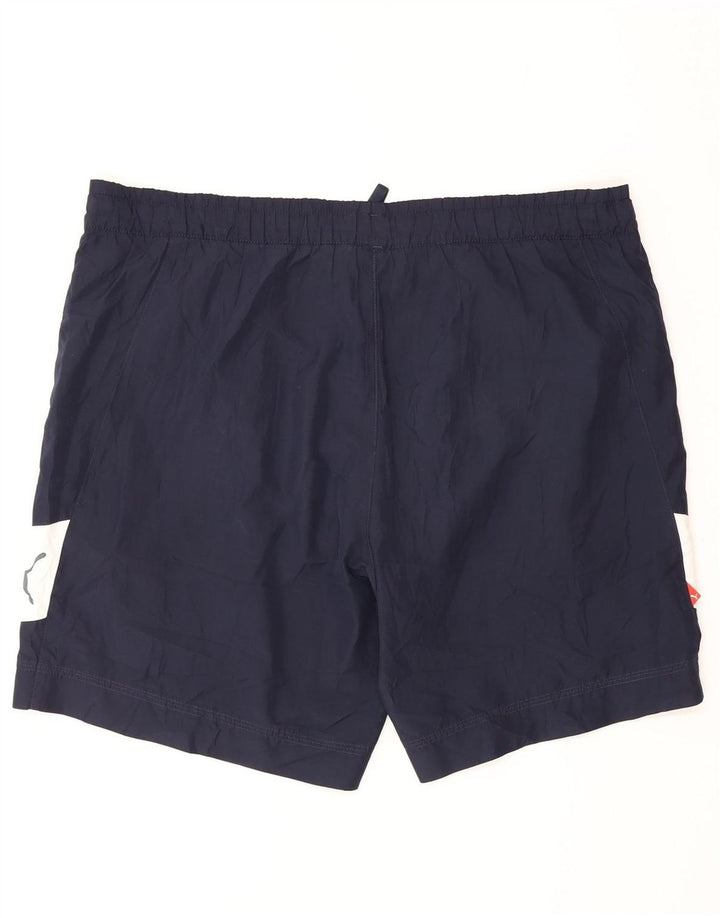 Puma Short de Sport Homme Bleu Marine Moyen Polyester Colorblock