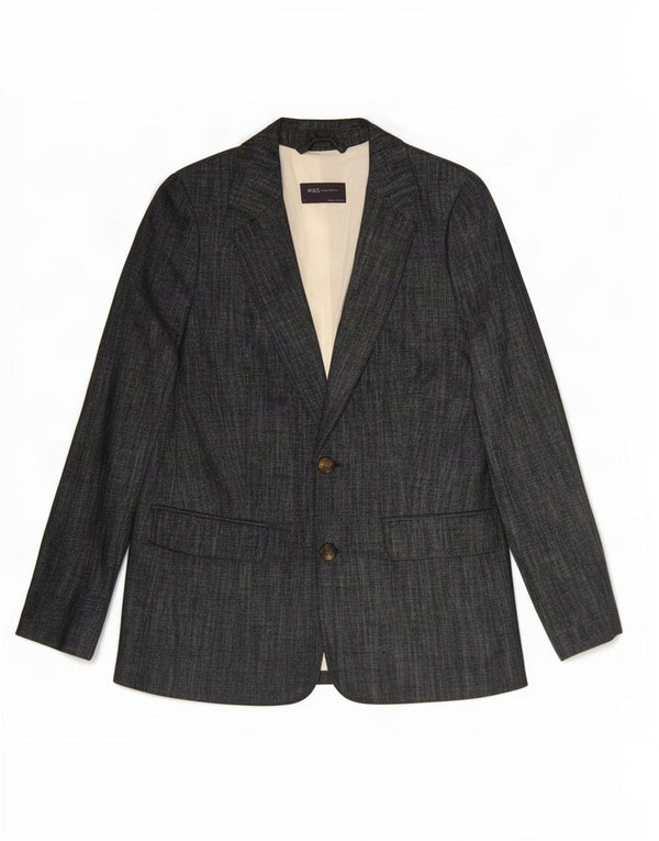 Marks & Spencer Veste blazer à 2 boutons pour femme UK 8 Small Bleu marine en coton