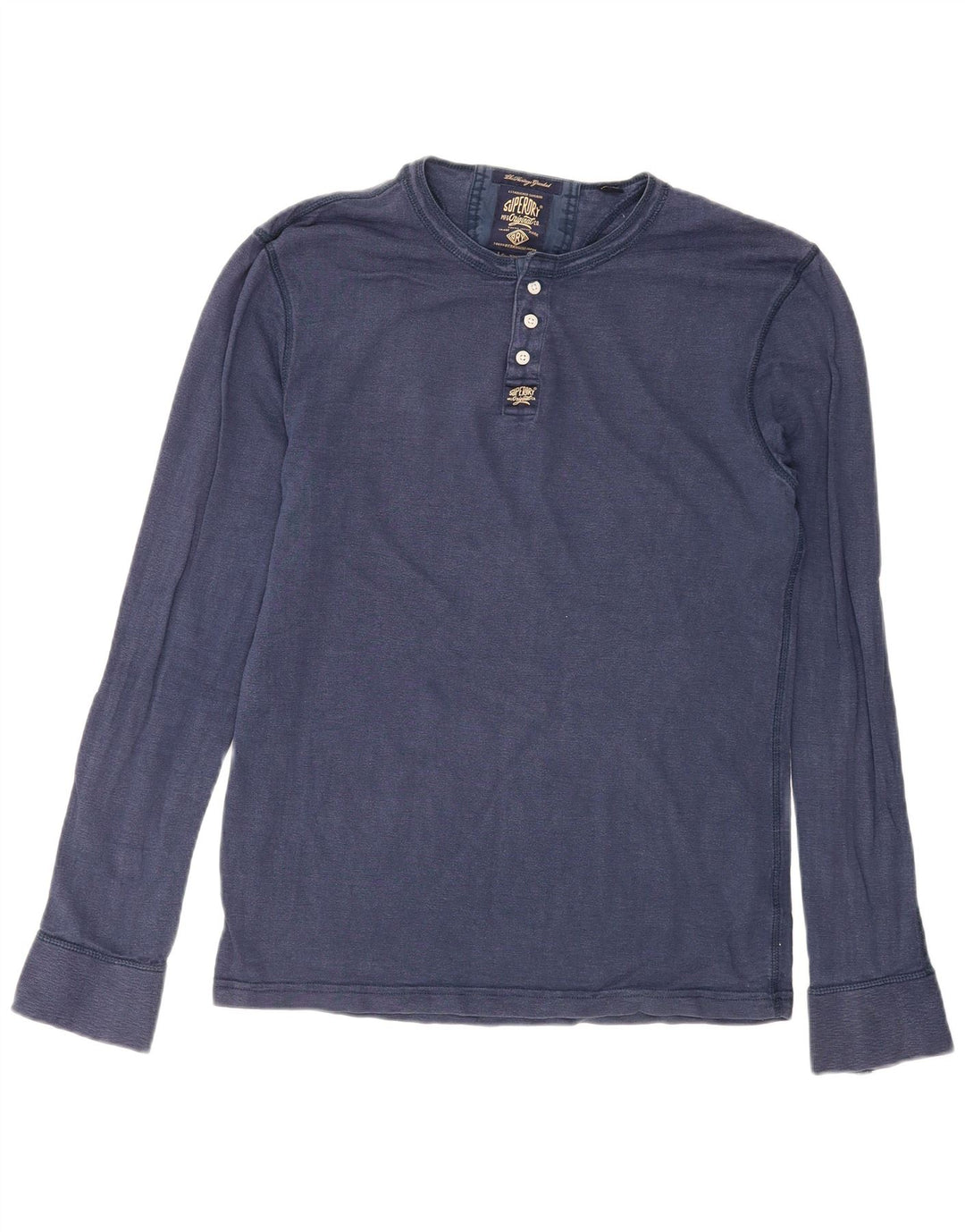 Superdry Homme Top Manches Longues 2XL Bleu Marine Coton
