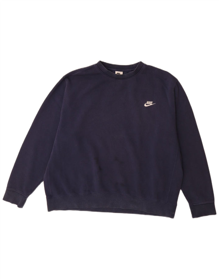 Nike Homme Sweatshirt Jumper XL Bleu Marine Coton