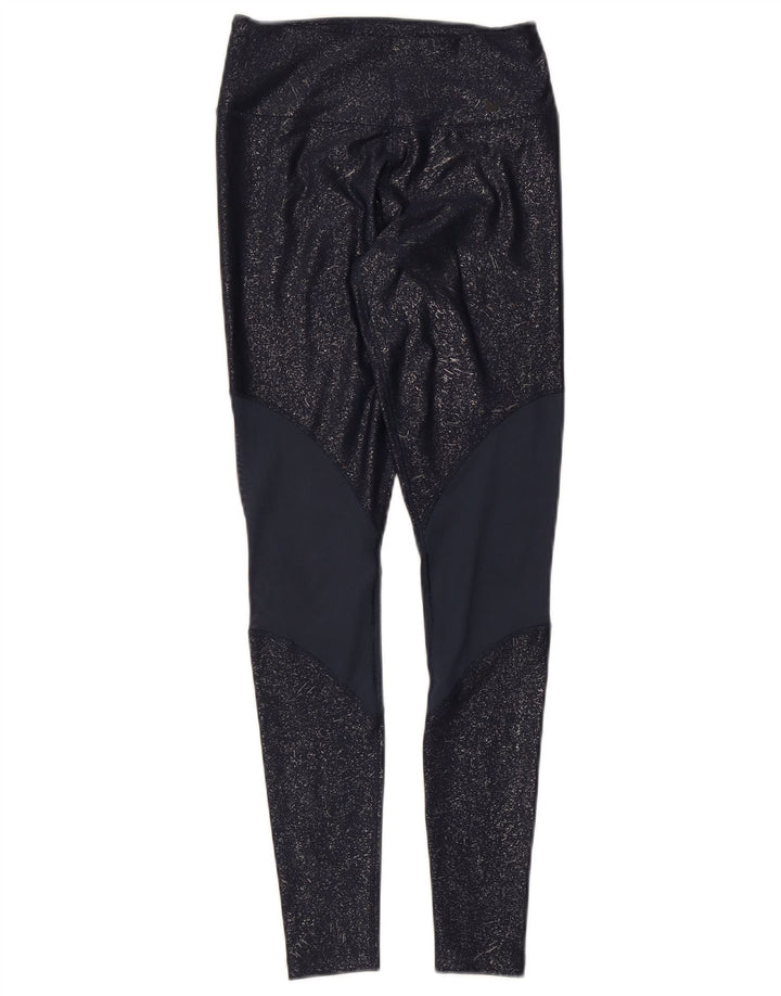 Nike Leggings Femme UK 4 XS Bleu Marine Colorblock Polyester