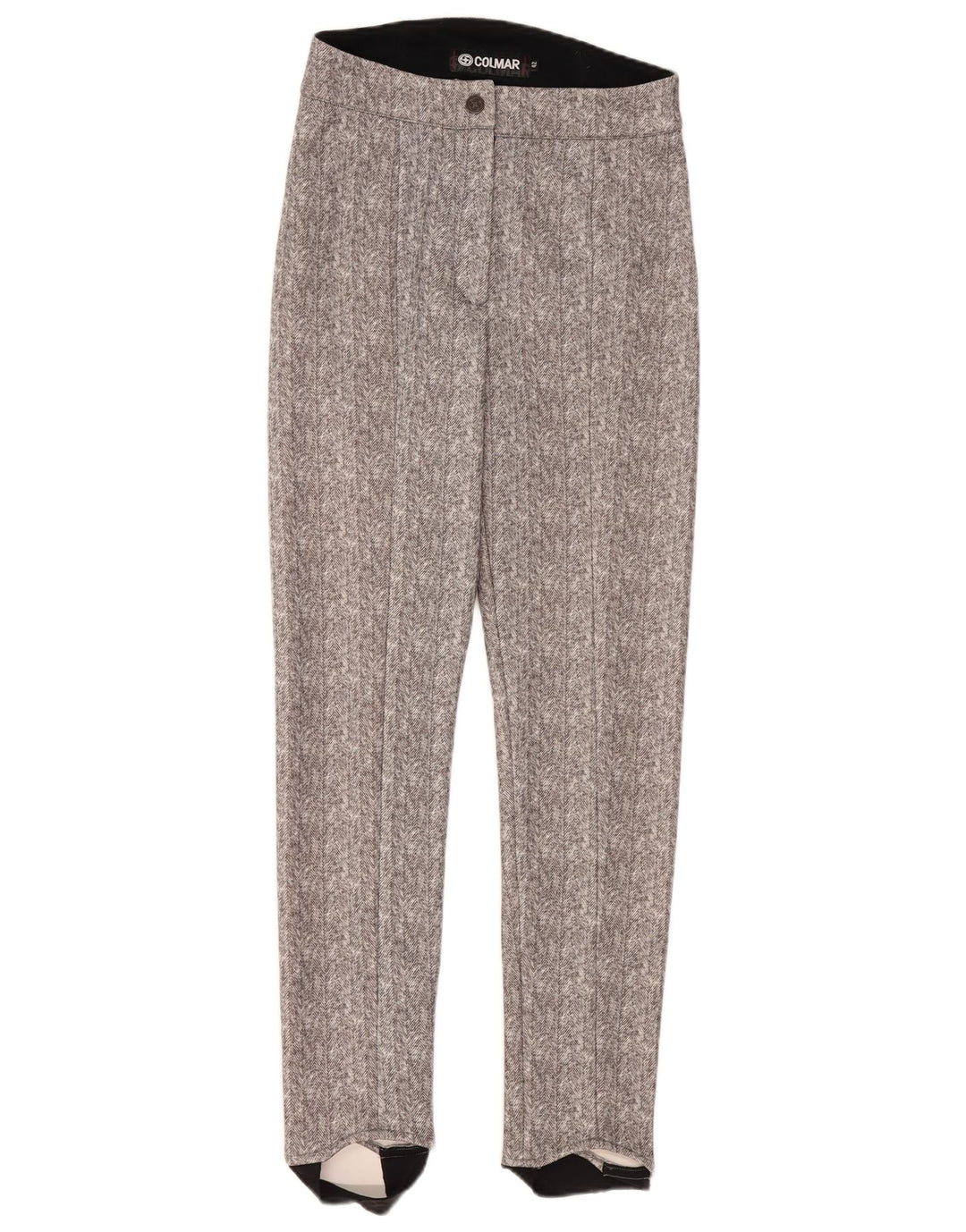 Colmar Pantalon décontracté étrier pour femme IT 42 Medium W30 L30 Gris à chevrons