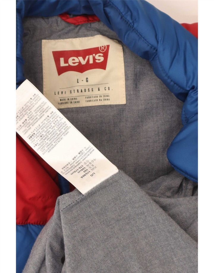 Levi's Gilet rembourré homme UK 40 Large Bleu Colorblock Polyester