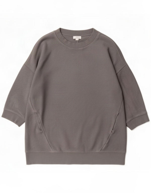 Cos Pull surdimensionné à col rond pour femme UK 10 Petit Gris Coton