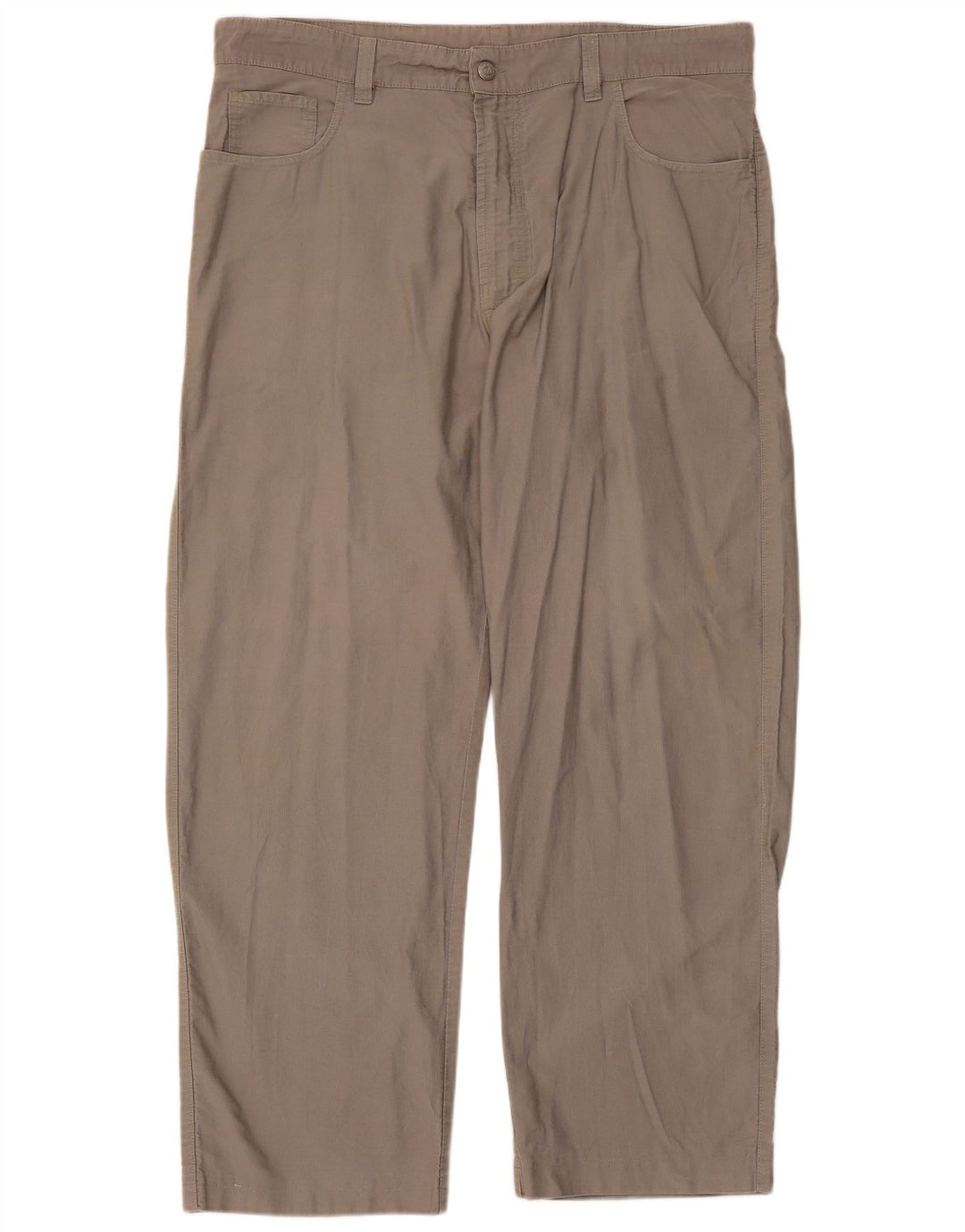 ERMENEGILDO ZEGNA Pantalon décontracté droit homme W42 L30 Gris Coton