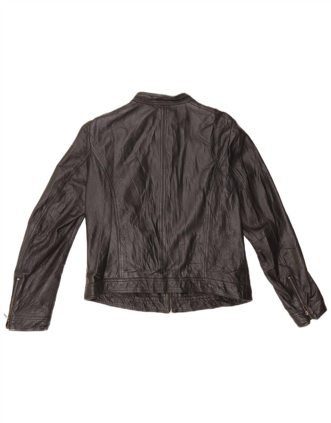 Esprit Veste Racer en cuir pour femme UK 16 Grand cuir noir