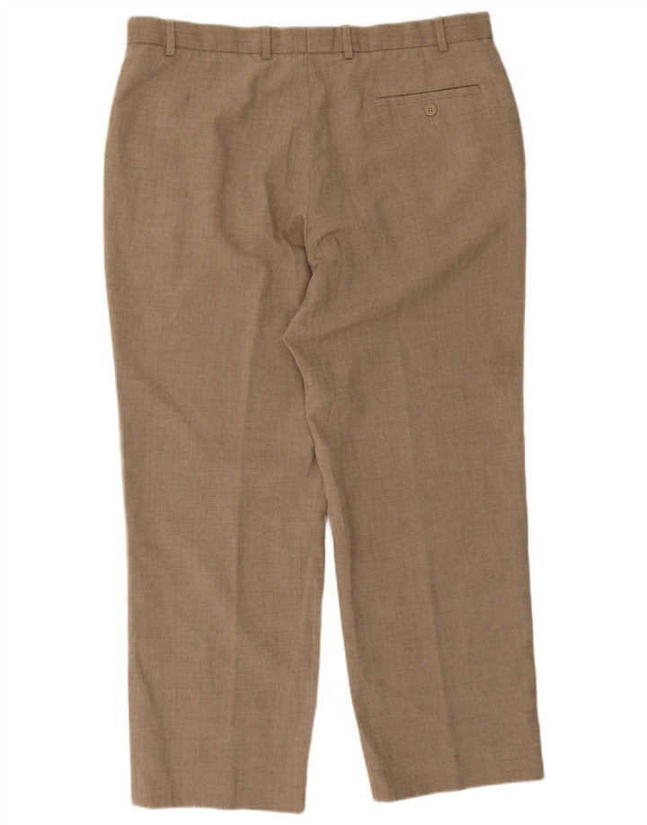Marks & Spencer Pantalon de Costume Droit Homme W38 L27 Beige Polyester