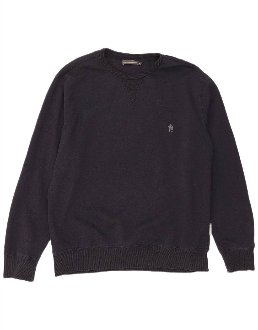 FRENCH CONNECTION Mens Sweatshirt Jumper XL Navy Blue Cotton Classic
