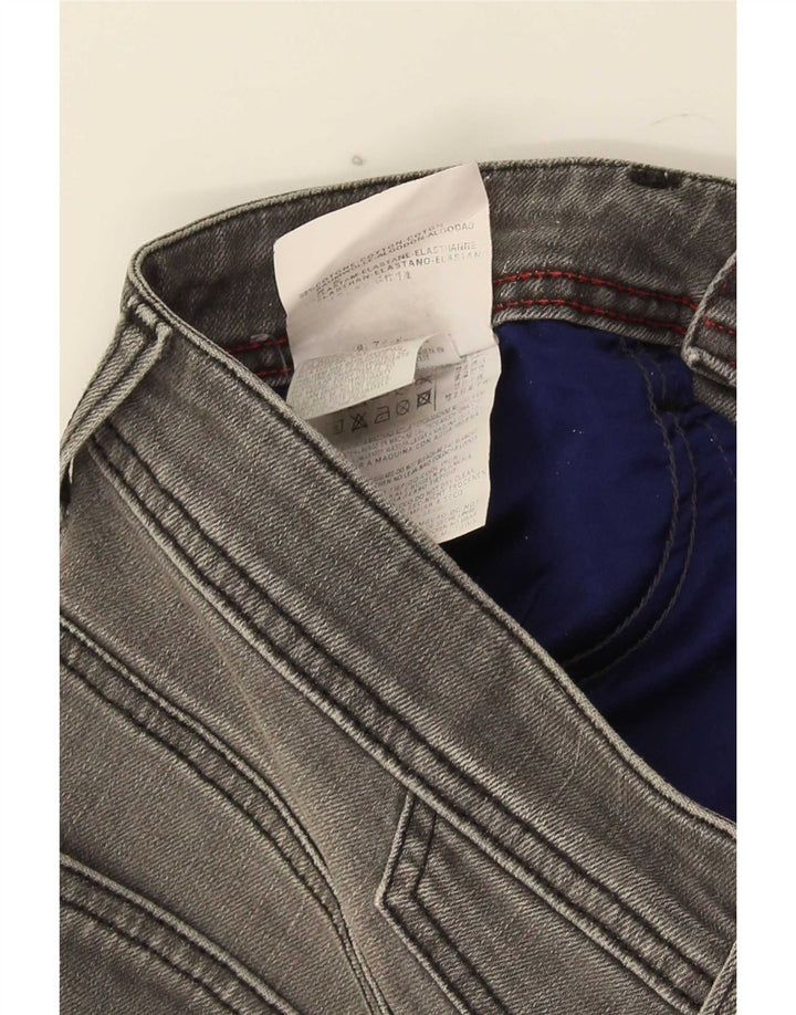 Replay Femme Mini Jupe En Jean W28 Gris Moyen Coton