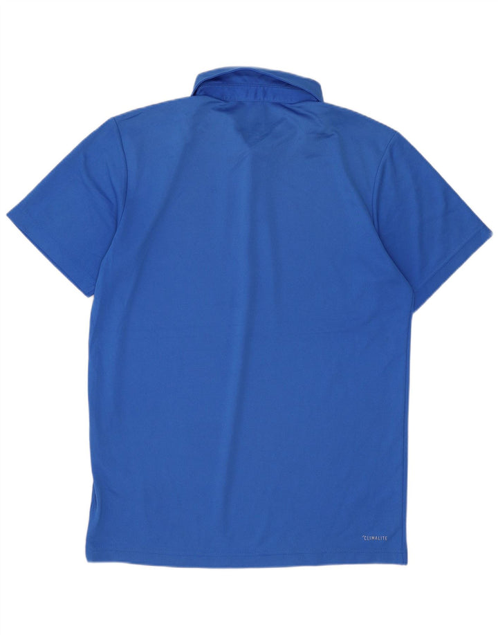Adidas Hommes Climalite Polo Petit Bleu Polyester