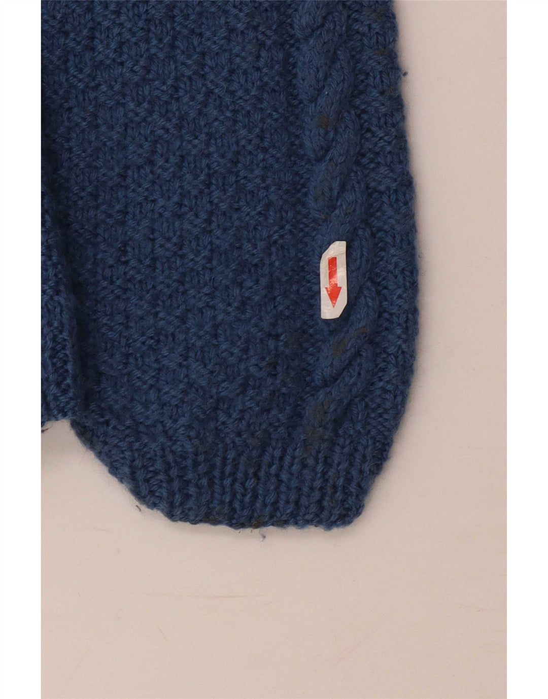 vintage Homme Col Bateau Pull Pull Bleu Moyen