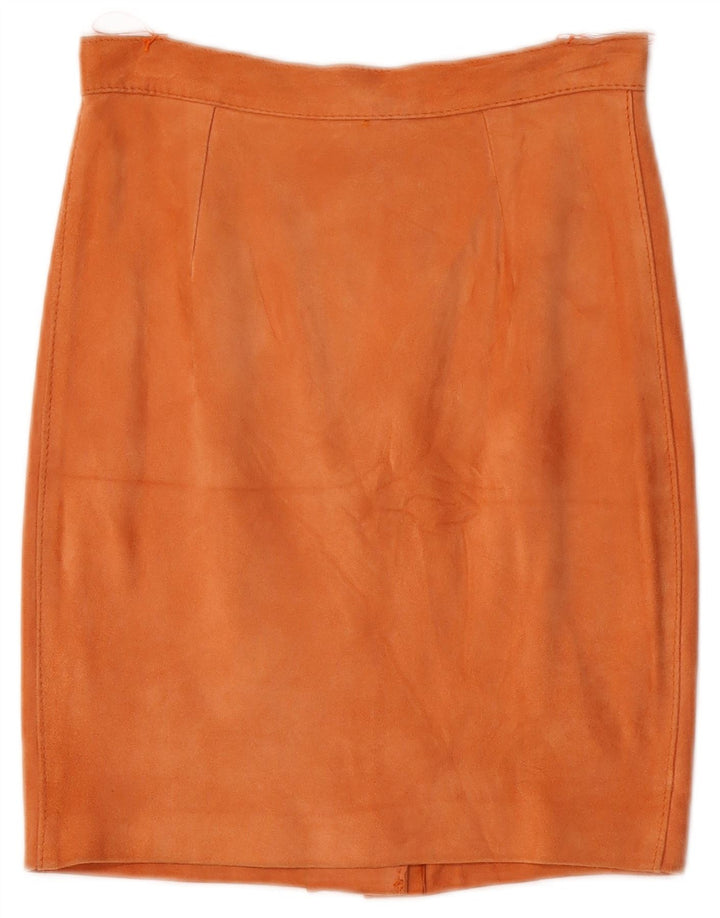 jupe crayon en daim femme vintage W26 Petit Orange
