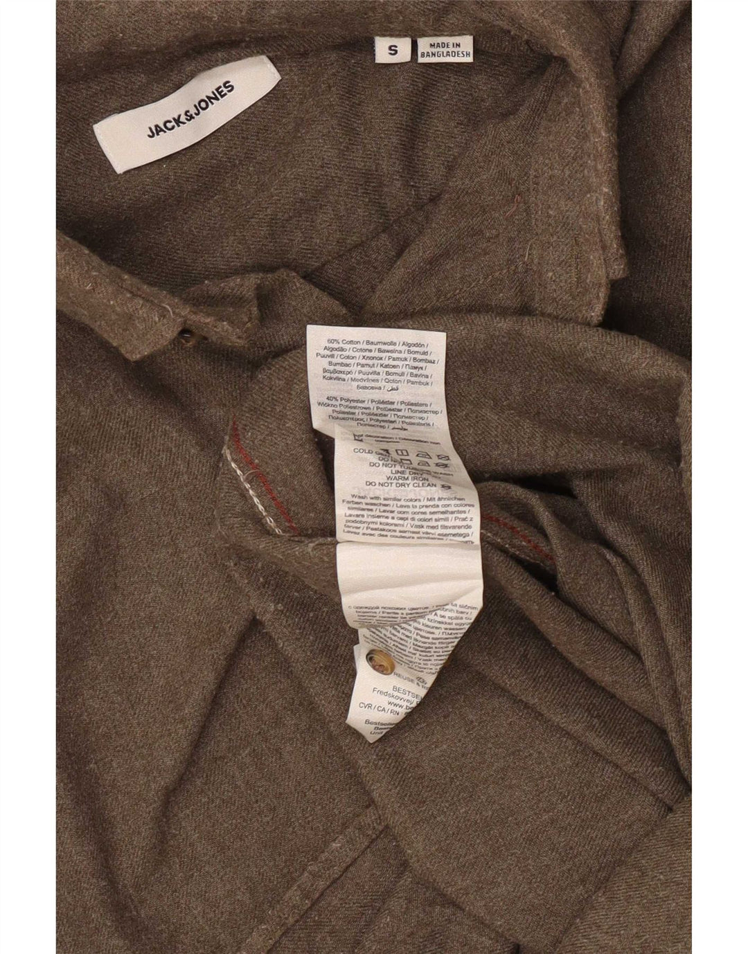 Jack & Jones Chemise En Flanelle Small Kaki Coton Homme