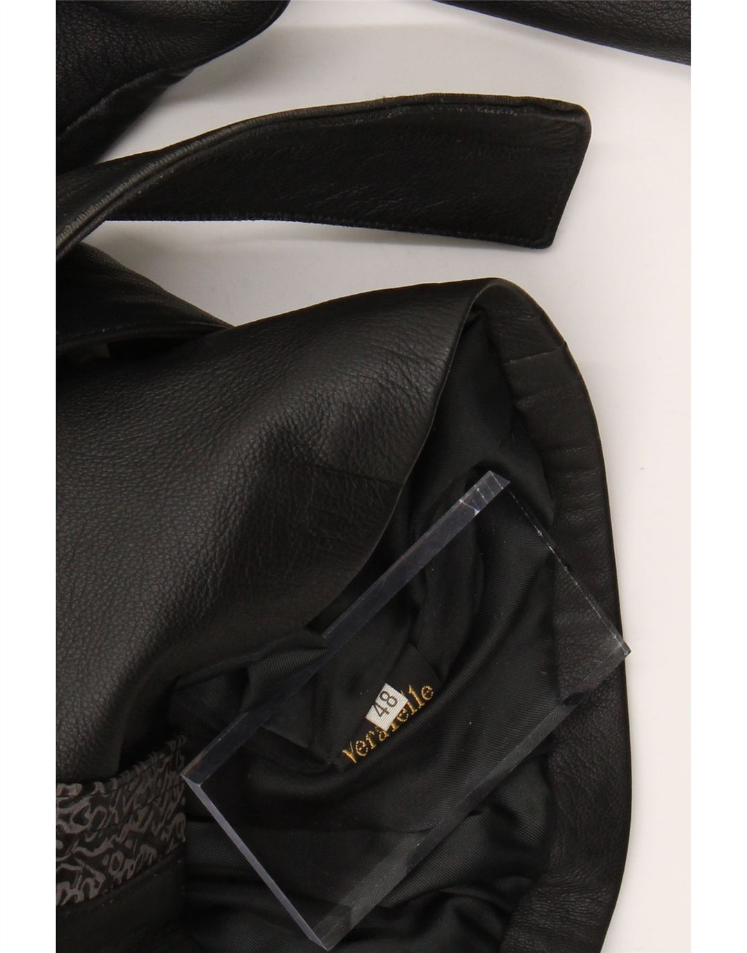 Veste en cuir femme VINTAGE IT 48 XL Cuir géométrique noir