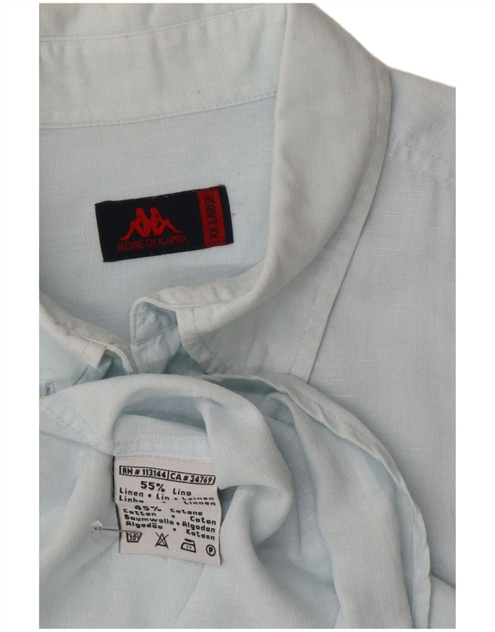 Kappa Chemise à manches courtes pour homme 2XL Bleu Lin