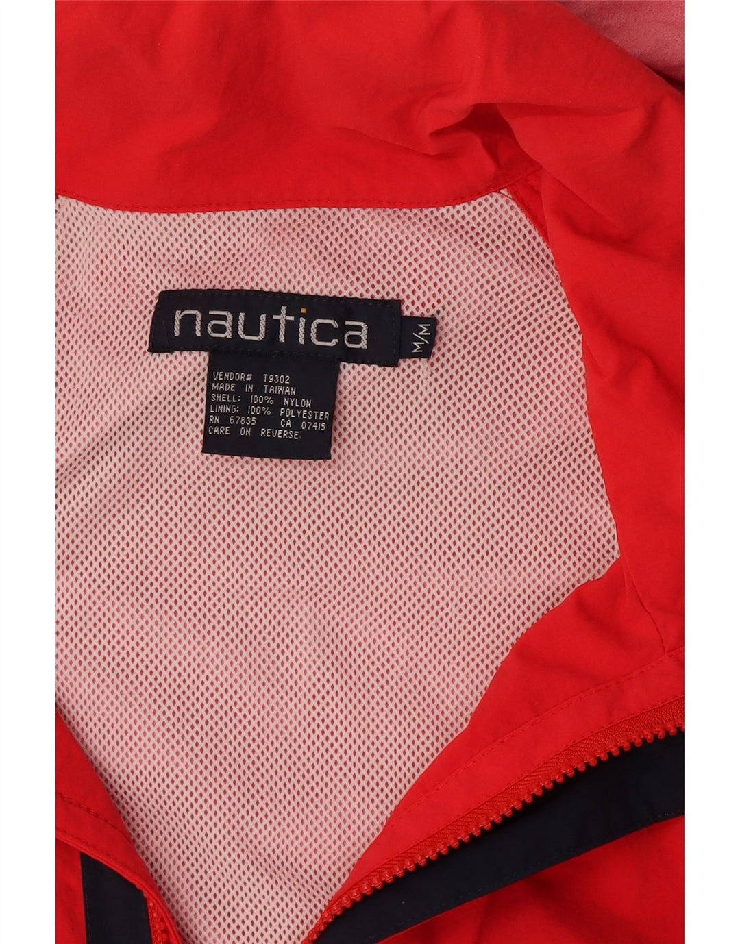 NAUTICA Veste de pluie à capuche pour homme UK 38 Nylon rouge moyen