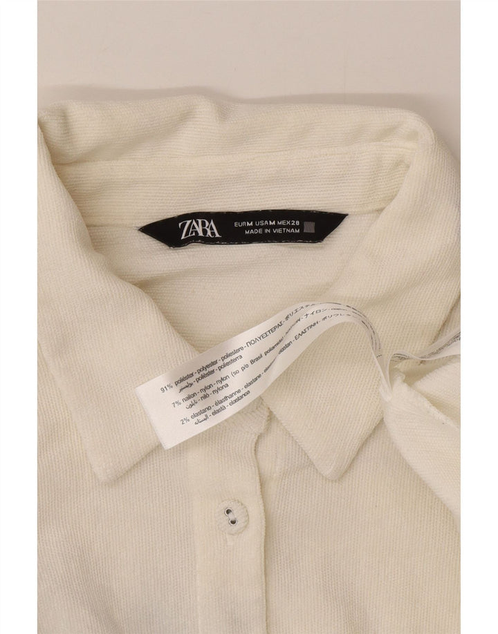 Zara Chemise surdimensionnée pour femme UK 14 Polyester blanc moyen