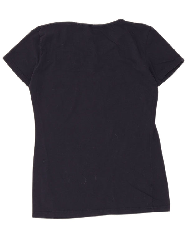 Kappa T-Shirt Femme Top UK 14 Large Bleu Marine Coton