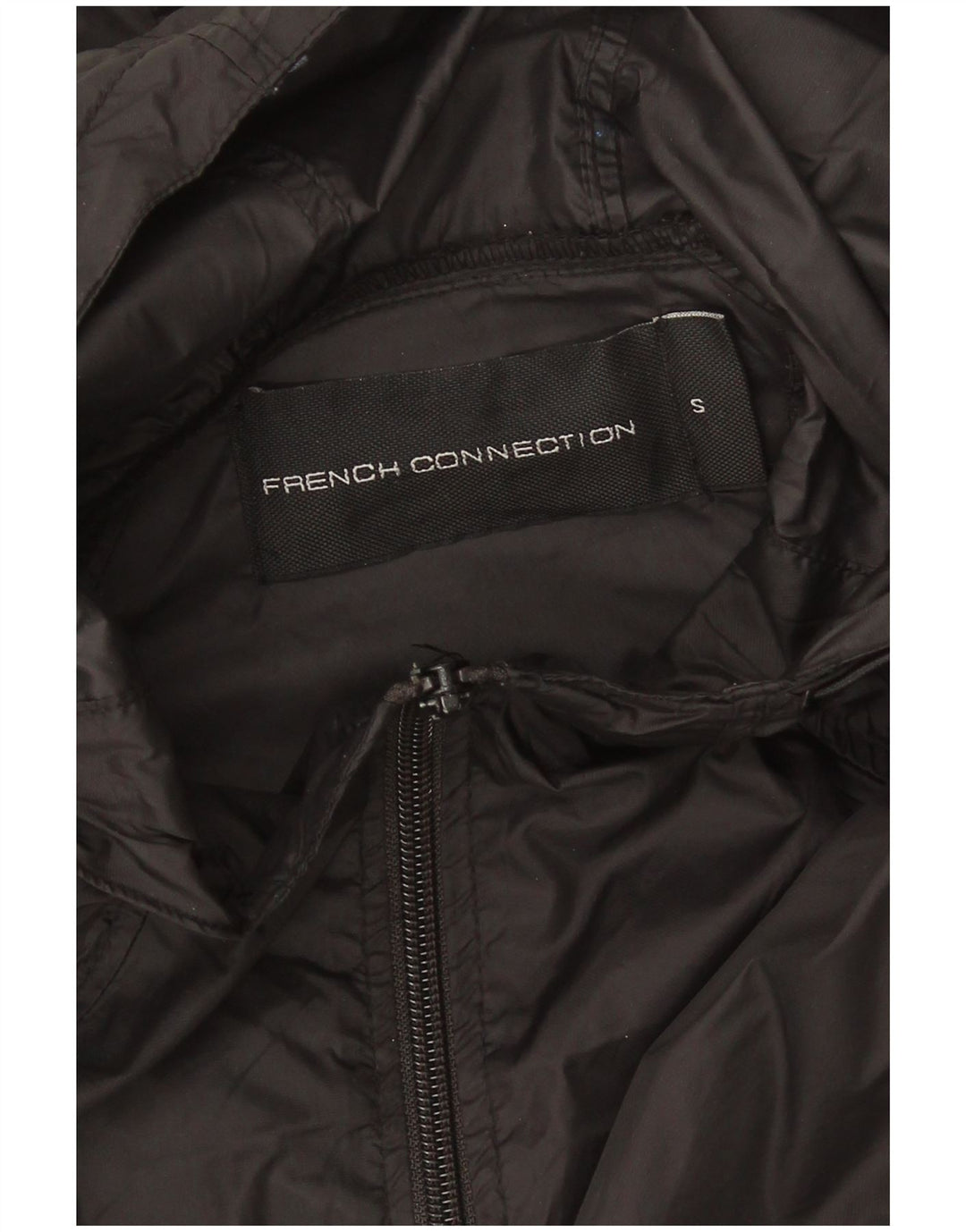 French Connection Veste de pluie à capuche pour homme UK 36 Small Noir