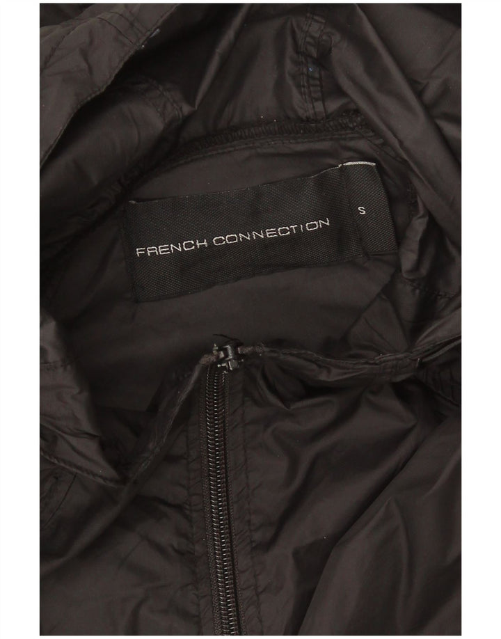 French Connection Veste de pluie à capuche pour homme UK 36 Small Noir