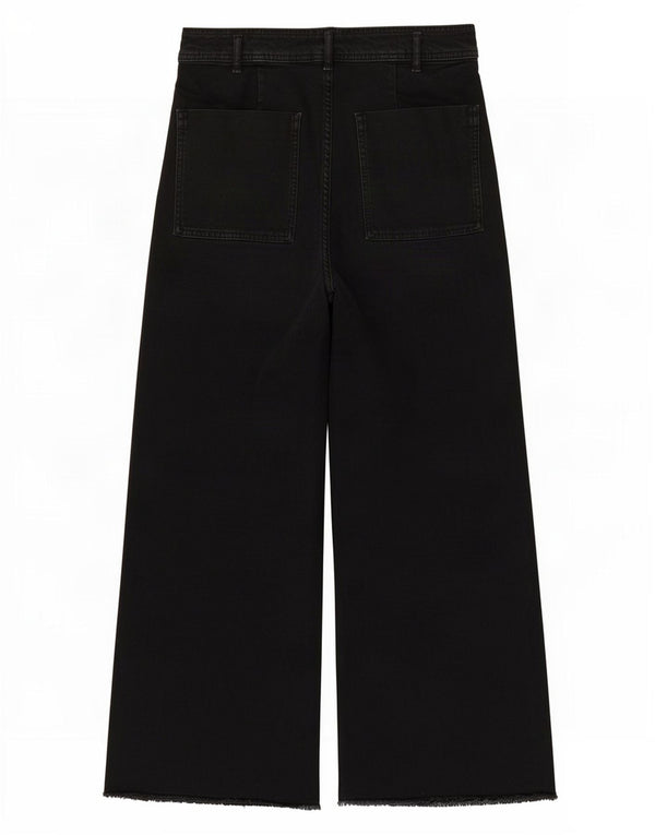 Zara Womens The Marine Jean taille haute jambe large EU 38 Small W28 L27 Noir