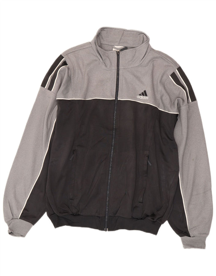 Adidas Veste de survêtement graphique pour homme UK 38/40 Gris moyen Colourblock