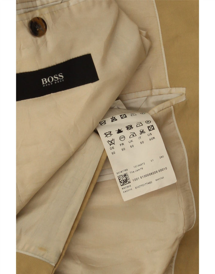 Hugo Boss Veste blazer à 2 boutons pour homme UK 50 Grand coton beige