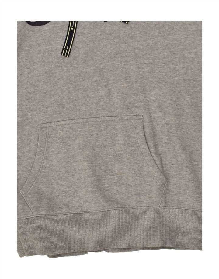 CHAMPION Womens Graphic Hoodie Jumper UK 14 Large Grey Cotton | Vintage Champion | Thrift | Second-Hand Champion | Used Clothing | Messina Hembry 