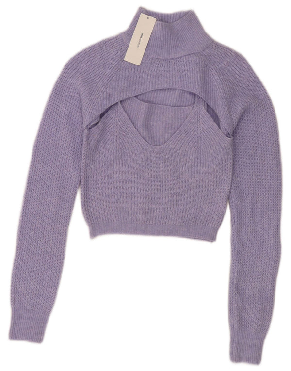 Urban Outfitters Pull court à col roulé pour femme Bleu moyen UK 12