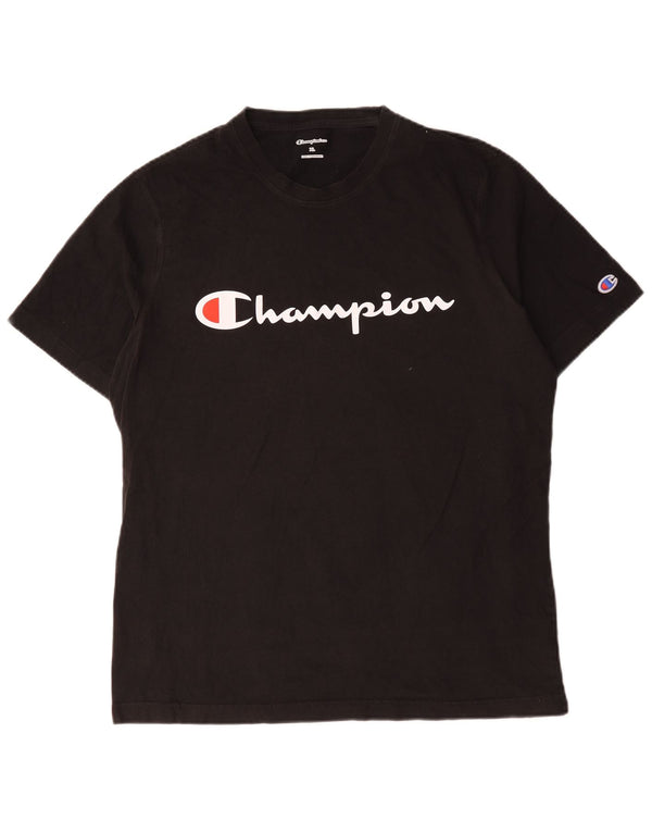 Champion T-Shirt Graphique Homme Top XL Noir Coton