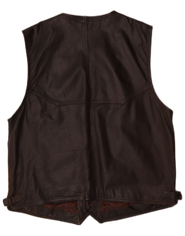 Gilet en cuir homme vintage IT 62 6XL Cuir marron