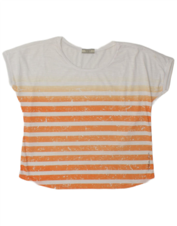 Guess T-Shirt Femme UK 14 Medium Blanc Rayé