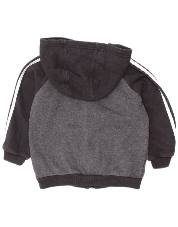 Adidas Pull à capuche zippé pour bébé garçon 12-18 mois Gris Colorblock Coton