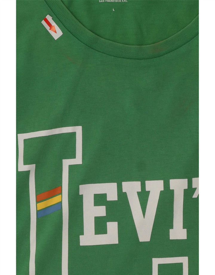 Levi's T-Shirt Graphique Homme Vert Large Coton