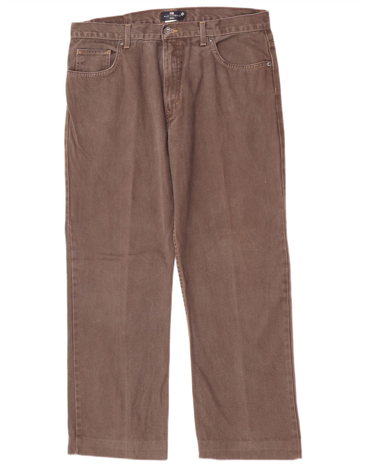 Marks & Spencer Jean droit bleu Harbor pour homme W36 L28 coton marron