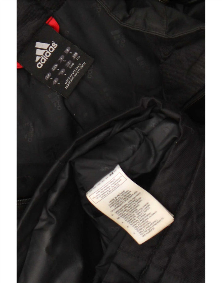 Adidas Veste utilitaire à capuche pour homme UK 40 Large Noir Polyamide