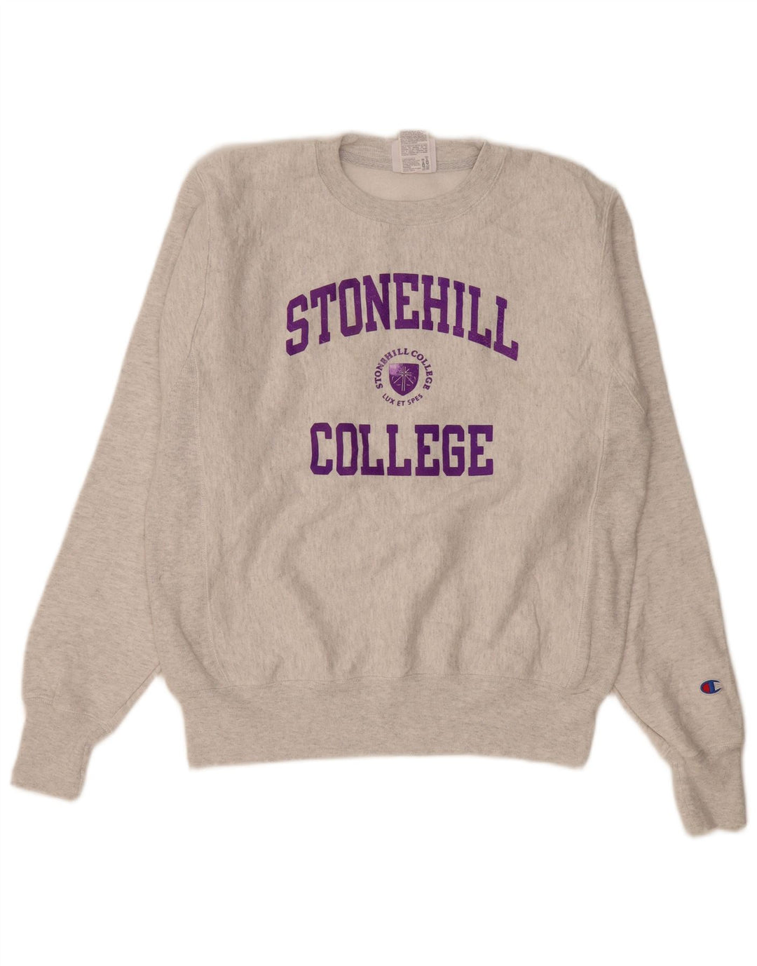 Champion Sweat-Shirt Graphique Homme Petit Gris Coton