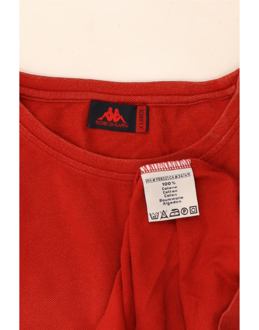 Kappa T-Shirt Homme Top XL Rouge Coton