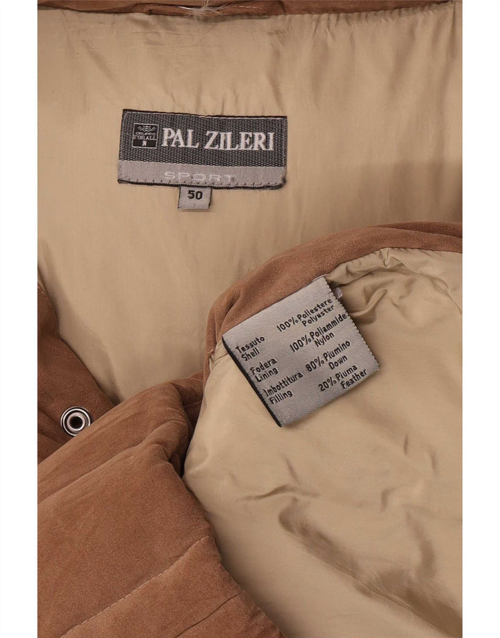 Pal Zileri Veste matelassée à capuche pour homme IT 50 Large Marron Polyester