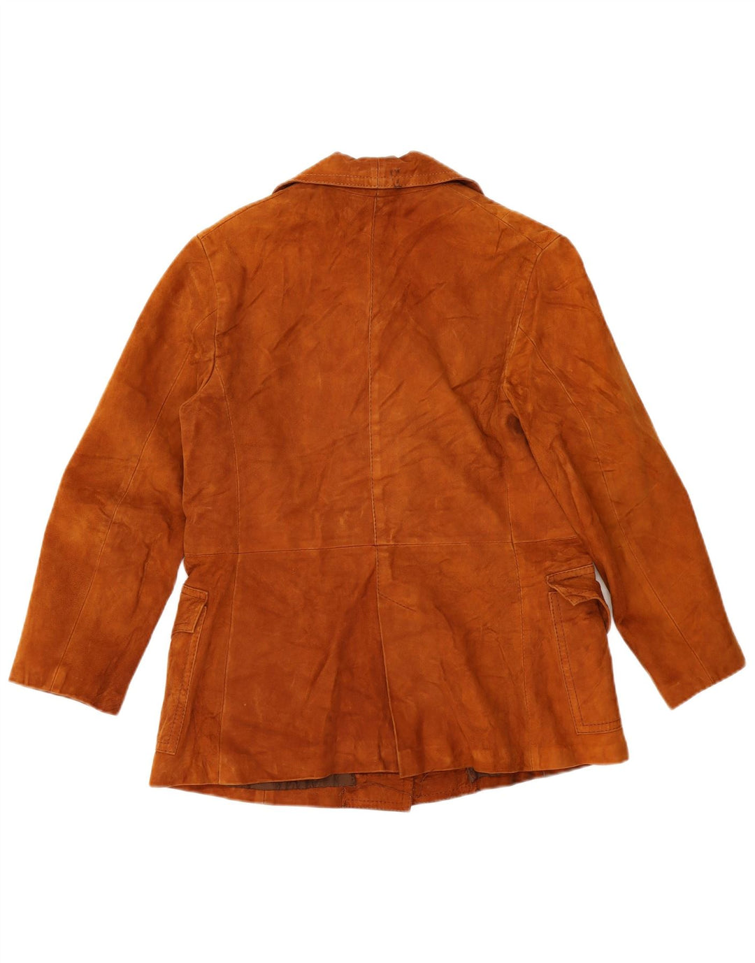 veste en daim femme vintage UK 16 Grand Brun