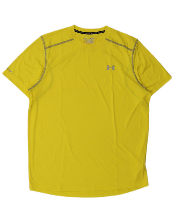 Under Armour T-Shirt Heat Gear Homme XL Jaune Polyester