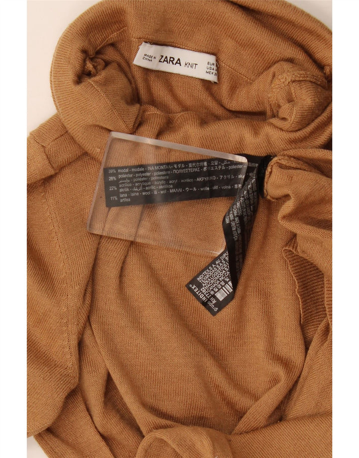 Zara Pull col roulé pour femme UK 12 Modal marron moyen