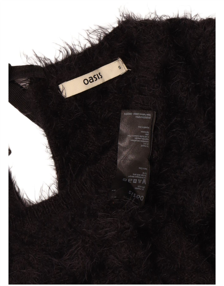 Oasis Pull col bateau pour femme UK 10 Small Noir Polyamide